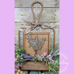 Faux Chicken Wire Cutting Board Seasonal Interchangeable Sign