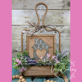 Faux Chicken Wire Cutting Board Seasonal Interchangeable Sign