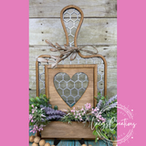 Faux Chicken Wire Cutting Board Seasonal Interchangeable Sign