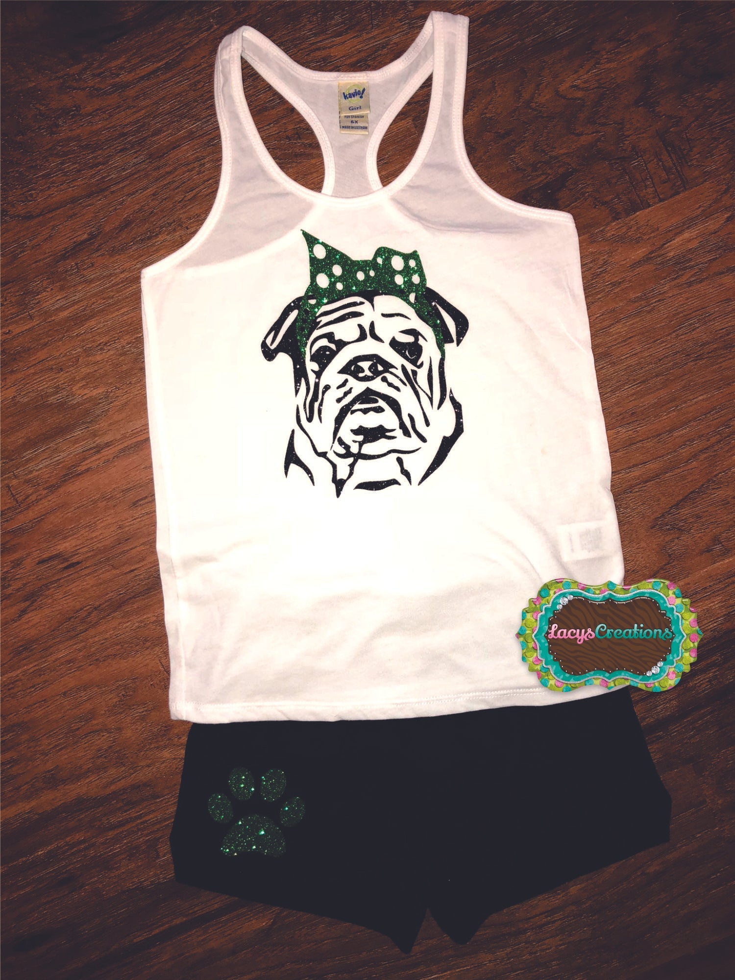 Bulldog with Handkerchief Headband Vinyl Press (Baby)