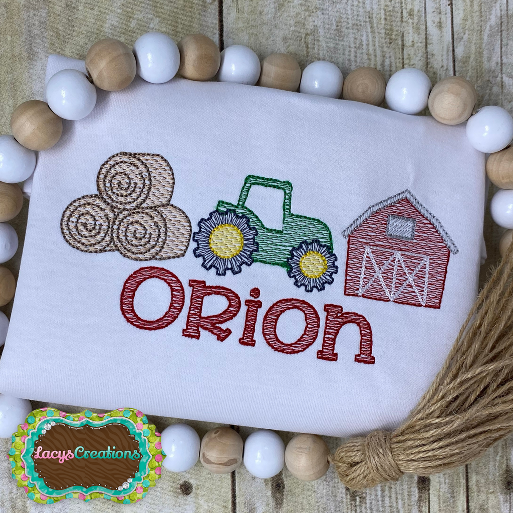 Farm Trio Sketch Embroidery (Baby)