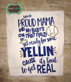 Proud Baseball Mama Yellin' Vinyl Heat Press