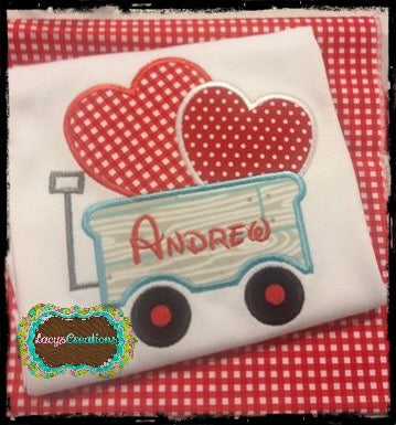 Wagon with Hearts Applique (Baby)